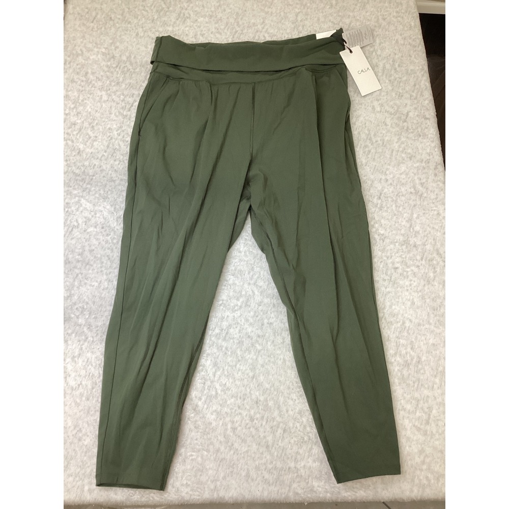 CALIA Inspire Foldover Relaxed Yoga Pant Ivy Green XXL WAX111 High Rise NWT